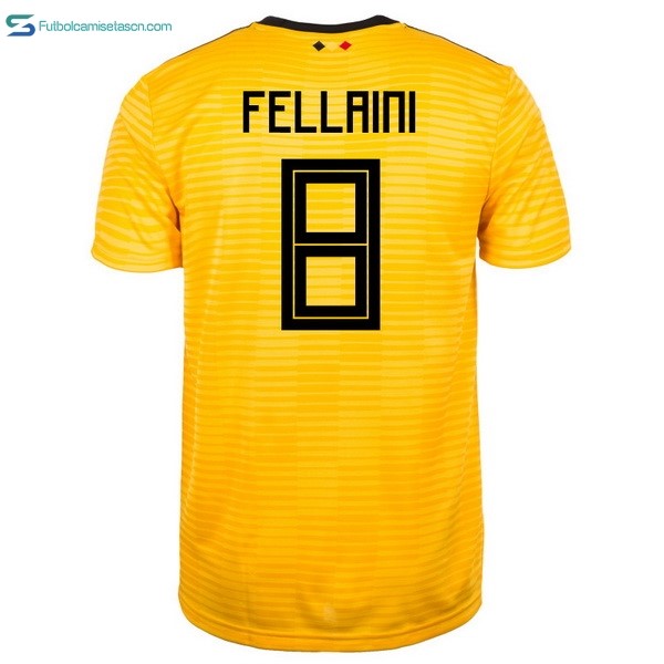 Camiseta Belgica 2ª Fellaini 2018 Amarillo
